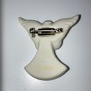 LENOX Winged Angel Holding A Gold Tone Star Vintage Lapel Pin Porcelain Brooch Photo 6