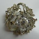 Coro Silver Tone Sparkly Rhinestone Flower Floral Cluster Brooch Pin Vintage Photo 4