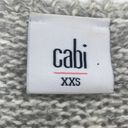 CAbi  Shetland Fringed Cardigan Sweater Open Front Longline Duster Gray Cream XXS Photo 5