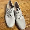 French Connection Dakin Leather Lace-Up Oxfords Ecru Tie daily preppy work tomboy breathable summer Striped Heel Flats Loafers moccasin super comfy Round Toe ivory Sz EU 39 Photo 1