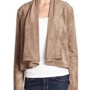 BCBGMAXAZRIA  • Jimmie Faux Suede Drape Jacket cropped waterfall Mocha tan beige Photo 1