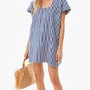 Tuckernuck  Sullivan Mini Blue Stripe Embroidered Canvas Caftan Dress Photo 1