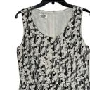 Talbots  Sleeveless Dress Size 10 White Black Floral 100% Linen Lined Womens Photo 4