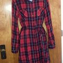 Merona  Red And Blue Plaid Shirt Dress - Size Medium Photo 0