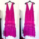 Alexis Dress Umbria Tiered Lace Tulle Silk Maxi Wedding Pink Fuchsia XS GUC Photo 1