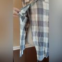 Blu Pepper NEW  Gray Plaid Button Down Open-Back Roll-Tab Sleeves ModCloth Top S Photo 5