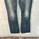 Guess  Blue Whiskered Faded Cotton Blended Foxy Flare Jeans Size 30 Photo 2