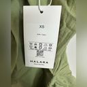 Halara  Everyday Backless Adjustable Tie Back Ruffle Cotton‎ Dress Green NWT XS Photo 2