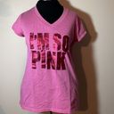 Xersion I’M SO PINK v-neck foil Print athletic shirt top pink cancer awareness Photo 1