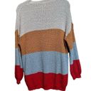 Umgee  Sweater Womens Large Multicolor Stripe Chunky Boucle Pullover Sweatershirt Photo 4