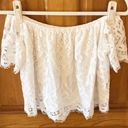 EXPRESS EUC  White Off the Shoulder Lace Top, Size Extra Small Photo 1