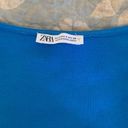 ZARA Blue Ruched Crop Top Photo 1