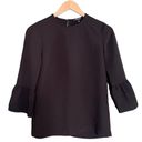 Madewell  Blouse Bell Sleeve Black Dressy Work Top Office Shirt Women’s Size XXS Photo 1