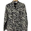 kim rogers  Zebra Print Full Zip Jacket WOmen's Size 1X Zip Pockets NEW Photo 0