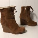 Michael Kors brown suede ankle wedge boots women size 8M Photo 0