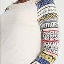 Free People , New Fairground Ivory Thermal Knit Sweater Sleeve Top Size Medium Photo 3