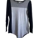 White House | Black Market  Women Top Knit Side Slit Stretch Black Gray Lagenlook Photo 0