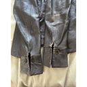 BCBGMAXAZRIA BCBG MAX AZARIA Leather Jacket Womens Size 8 Brown Long Sleeve Buttons Front Photo 9