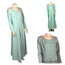 Lane Bryant Vintage 1970’s  Abstract green and white long dress size large Photo 1