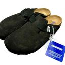 Birkenstock Boston Footbed Slip On Backless Clogs Black Suede Shoes EU 39 Photo 0