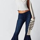 Free People We The Free Crvy Last Dance Crop Flare Raw Hem Pull On Dark Wash Jeans 28 Photo 7