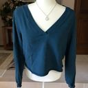 Anthropologie Saturday Sunday by  Matea V Neck Cropped Sweatshirt Blue small Photo 4