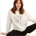 Rae Dunn  “GOOD VIBES" Studio Raglan Sweatshirt sz Large Photo 0