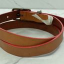 Gap  Skinny Red Trimmed Brown Genuine Leather Belt Size Small S Photo 2