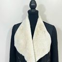 ZARA  Moto Wool Fleece Faux Sherpa Shearling Blazer Jacket Sz S Black Penny Lane Photo 6