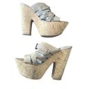 Sam Edelman  Women's Chase Sandal Platform Cork Wedge Heel Tan Leather Size 7 Photo 0