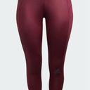 Adidas x Zoe Saldana Aeroready Shine Tights Victory Crimson Leggings Size 1X Photo 0