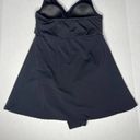 Garnet Hill  Stretch Sleeveless Signature Crossover Swim Dress Black Size 8 Photo 6