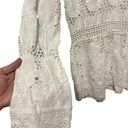 Luna  moon bohemian Gypsy white
lace flower floral top size small Photo 1