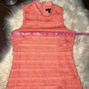 J.Crew  Sheath Dress Coral Pink Fringe Corchet Lined Mock Neck Sleeveless sz 4 Photo 8