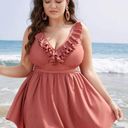 Bloomchic Size 22 - 24 • 3x •  • Ruffle Trim Gathered Sculpt Waist Swim Dress Photo 3