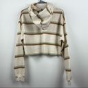 Urban Outfitters  OUT FROM UNDER Cream Striped Hoodie Hooded Sweatshirt Small S Photo 8