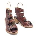 FREEBIRD by Steven Freebird Quail Sandals Cognac Brown Leather Boho Western Buckled Sandal Size 7 Photo 15