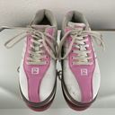 Brunswick Y2K White Bubblegum Pink Quilted Lace Up Casual Bowler Oxford Sneakers Photo 5