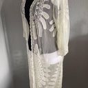 Rebellion Beautiful sheer Lace Embroidered Kimono Duster Swim Coverup Boho Western Small Photo 2