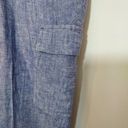 Jones New York  Linen Blend Casual Lightweight Blue Capri Cropped Ankle Pants Photo 3