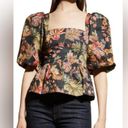 Alexis NWOT Cara Cara  Black Jacobean Puff Sleeve Blouse Retail $395 size Small Photo 3