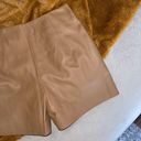 Vince  Brown Leather High Waist Shorts Photo 6