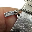 Monet  silver tone wide vintage safety chain bracelet Photo 4