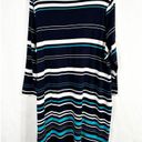 Crown & Ivy Crown Ivy Plus Size XL Dress Navy Blue Striped Long Sleeve Knee Length Shift 566 Photo 1