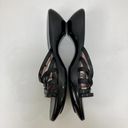 Tommy Hilfiger  leather slide sandals women's 9.5 black straps low platform heel Photo 2