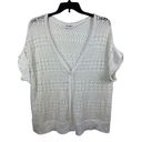 st. john's bay St John’s Bay White Short Sleeve Open Knit Beachy One Button Cardigan 2x Photo 0