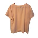 Talbots  Shirt Women's Size 16 Blouse Peach Short Sleeve Polyester Career Work Photo 1