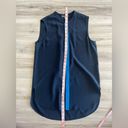 Vince  S Blue Button Up Silk Sleeveless Blouse Photo 6