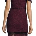 Alexis Evie women’s burgundy cold shoulder lace midi sheath dress size S small Photo 3