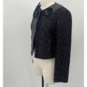 BCBGMAXAZRIA  Blazer Convertible Jeweled Pins Wool Knit Trim Leopard Womens XS Photo 7